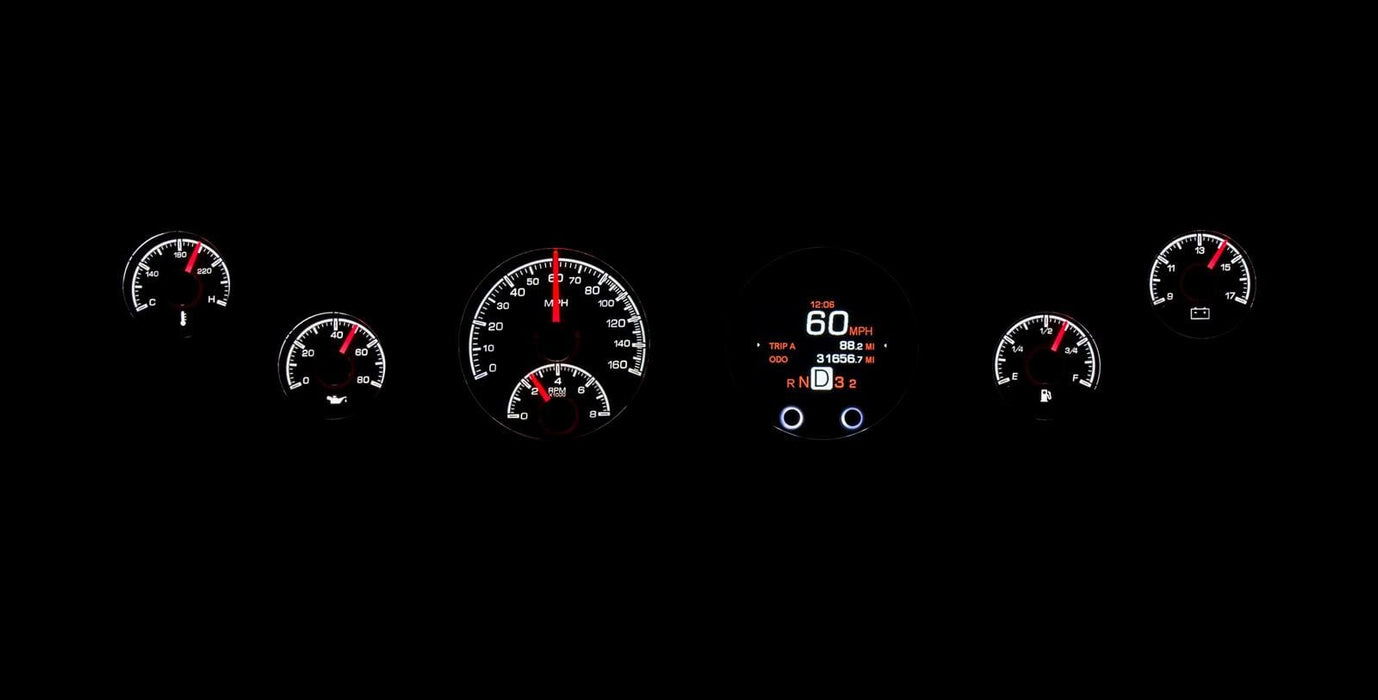 Dakota Digital Dakota Digital HDX Series Universal Round Analog Gauge Kits HDX-2060-K Autofit