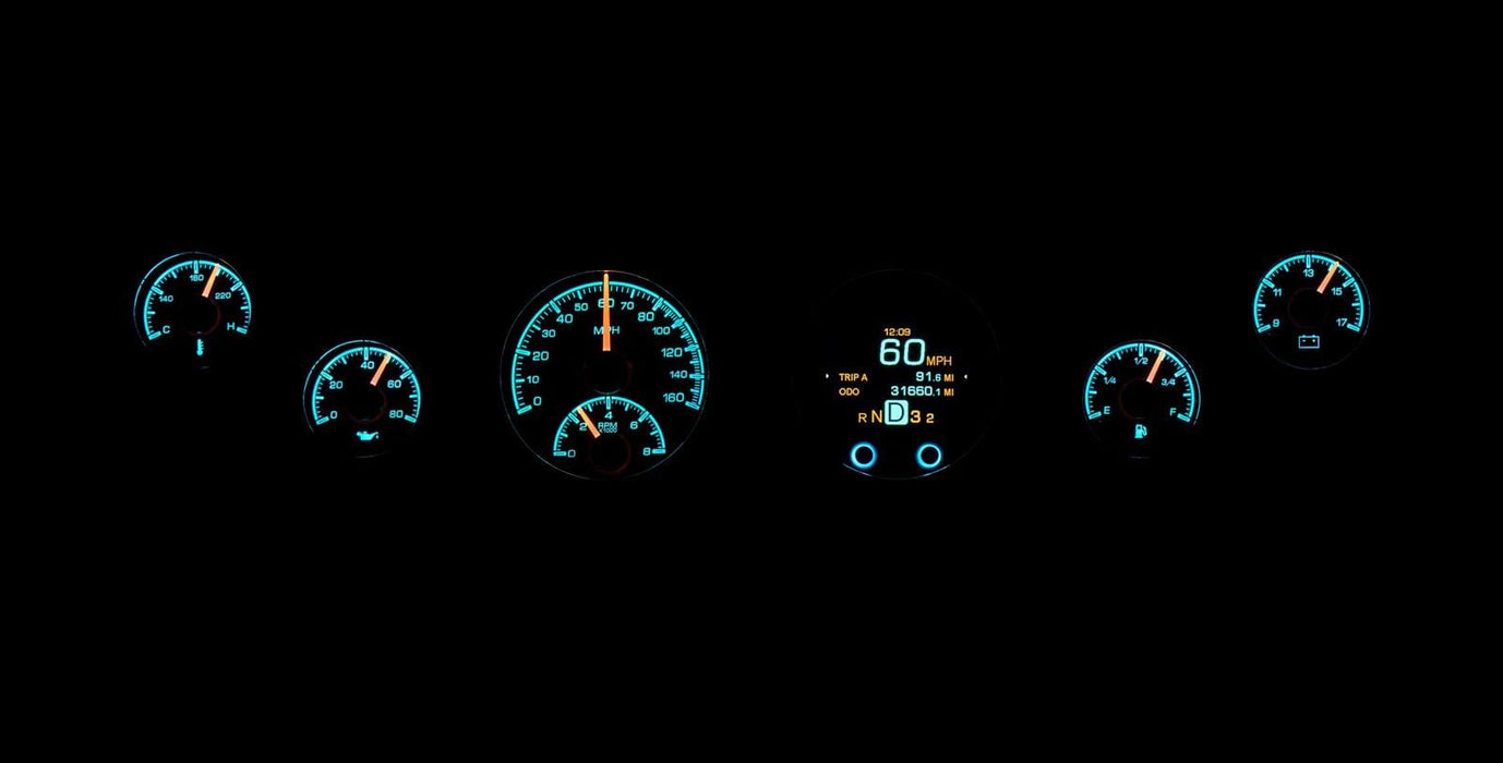 Dakota Digital Dakota Digital HDX Series Universal Round Analog Gauge Kits HDX-2060-S Autofit