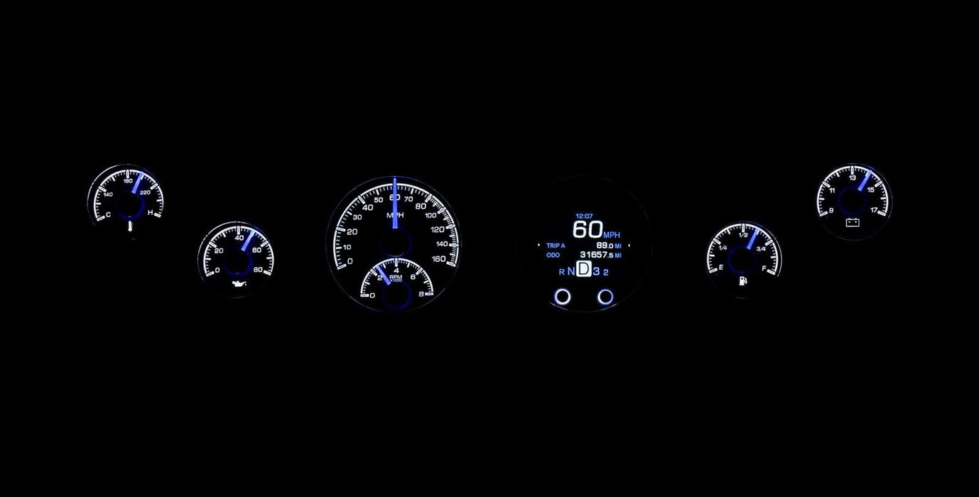 Dakota Digital Dakota Digital HDX Series Universal Round Analog Gauge Kits HDX-2060-S Autofit