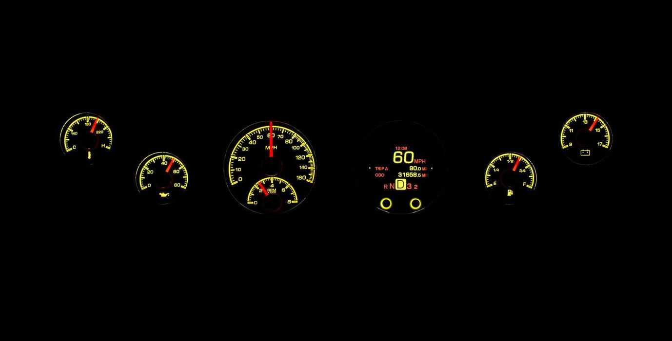 Dakota Digital Dakota Digital HDX Series Universal Round Analog Gauge Kits HDX-2060-S Autofit