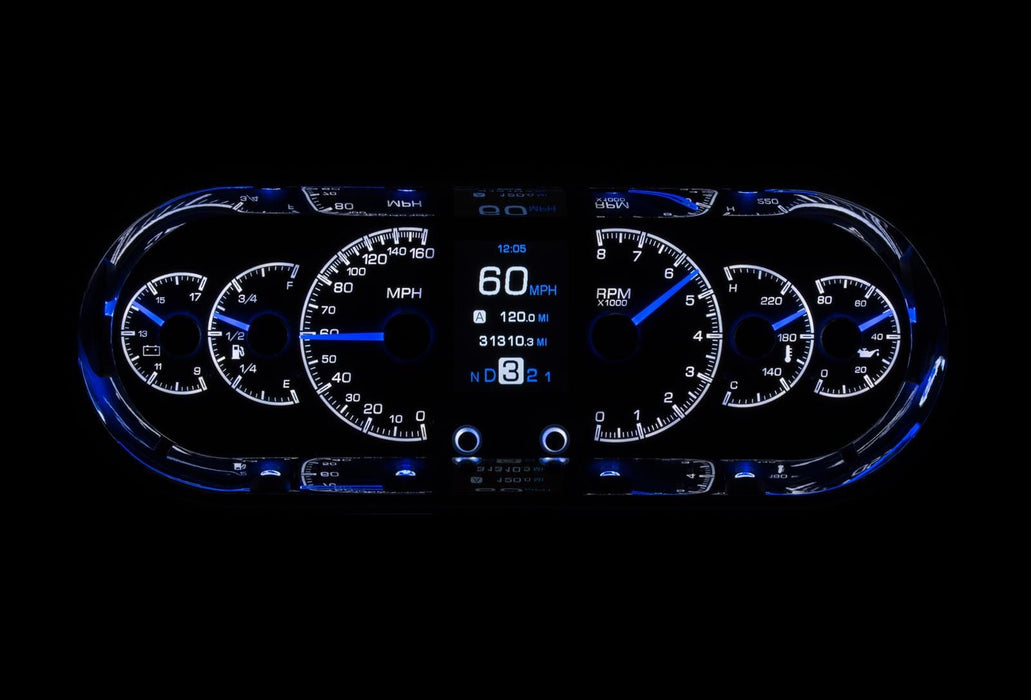 Dakota Digital Dakota Digital HDX Series Universal Rounded Rectangle Analog Gauge Kits HDX-2018-S Autofit