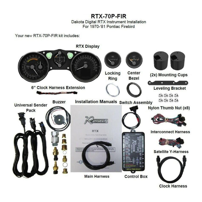 Dakota Digital Dakota Digital RTX Direct-Fit Gauge Kits RTX-70P-FIR-X Autofit