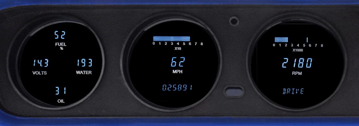 Dakota Digital Dakota Digital VFD3 Direct-Fit Digital Instrument Systems VFD3-64P-GTO-Z Autofit