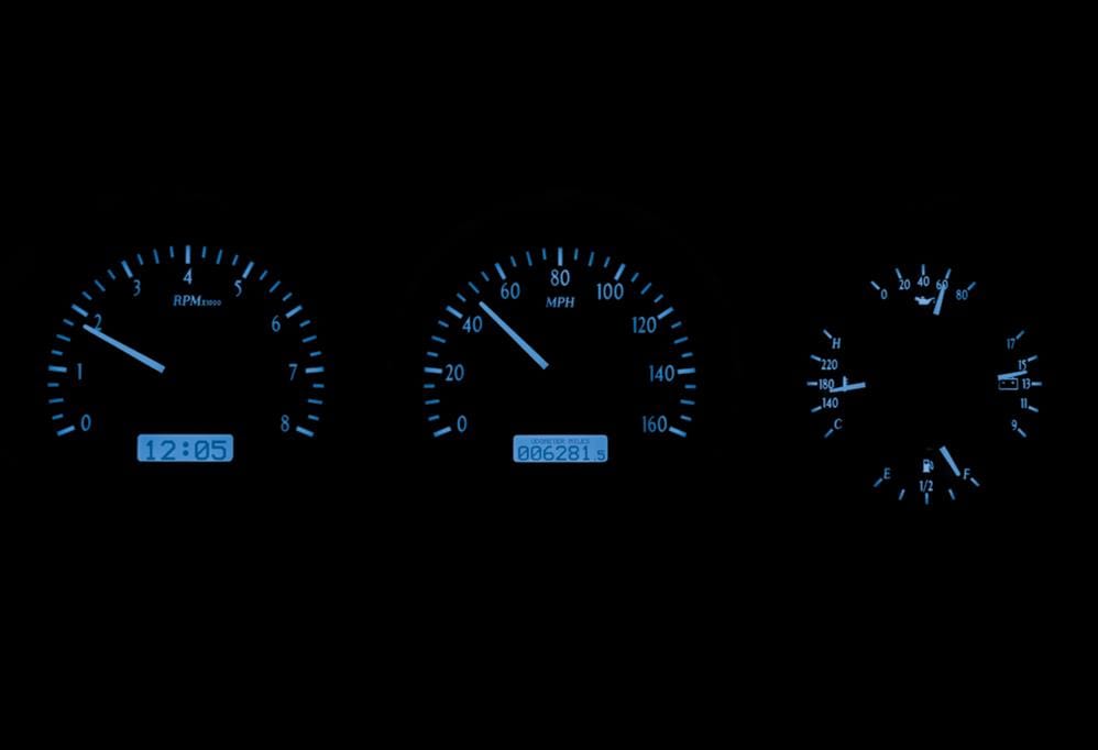 Dakota Digital Dakota Digital VHX Series Direct-Fit Analog Gauge Systems MHX-81D-PU-K-B Autofit