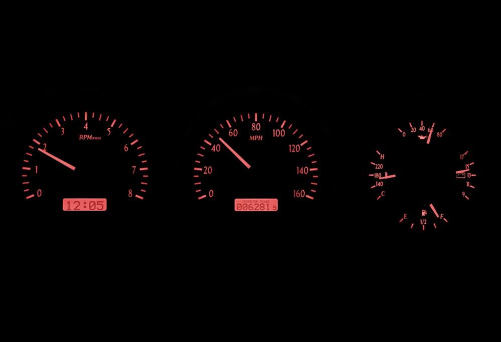 Dakota Digital Dakota Digital VHX Series Direct-Fit Analog Gauge Systems MHX-81D-PU-K-R Autofit