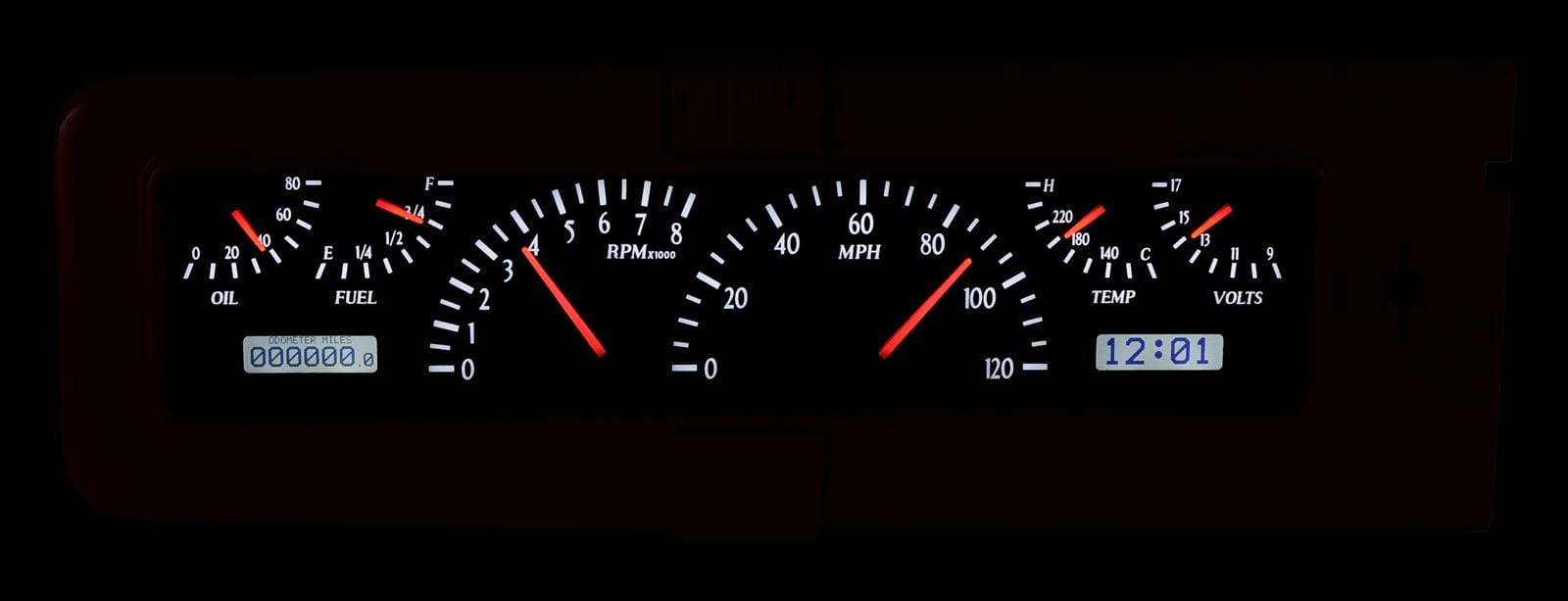 Dakota Digital Dakota Digital VHX Series Direct-Fit Analog Gauge Systems VHX-40C-K-W Autofit