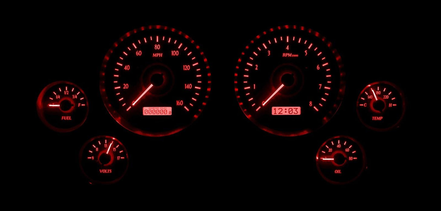 Dakota Digital Dakota Digital VHX Series Direct-Fit Analog Gauge Systems VHX-63C-VET-K-R Autofit