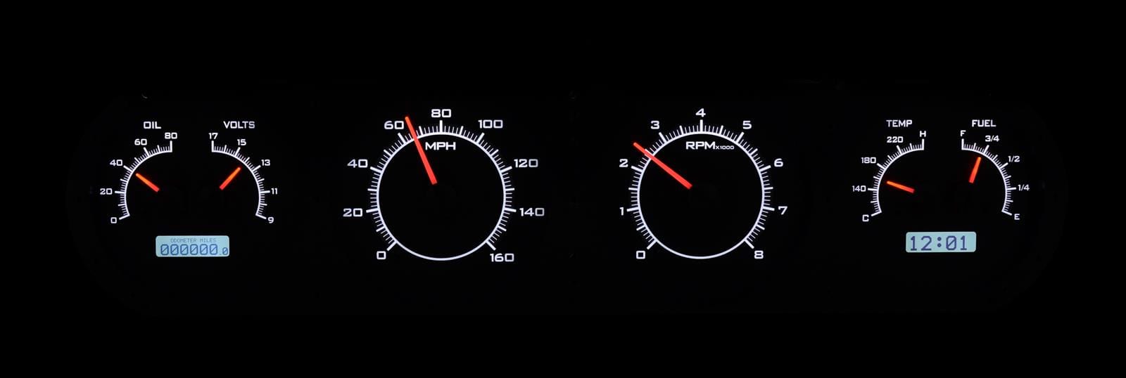 Dakota Digital Dakota Digital VHX Series Direct-Fit Analog Gauge Systems VHX-64P-GTO-K-W Autofit