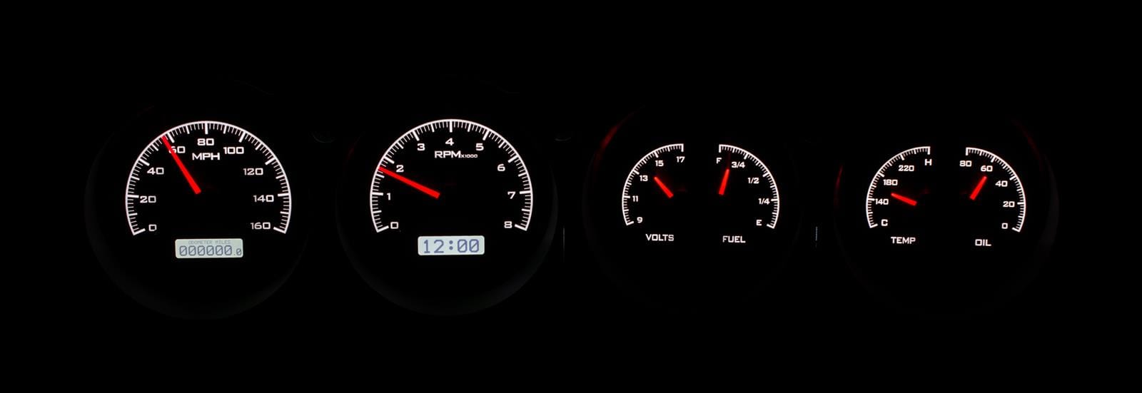 Dakota Digital Dakota Digital VHX Series Direct-Fit Analog Gauge Systems VHX-70D-CLG-K-W Autofit