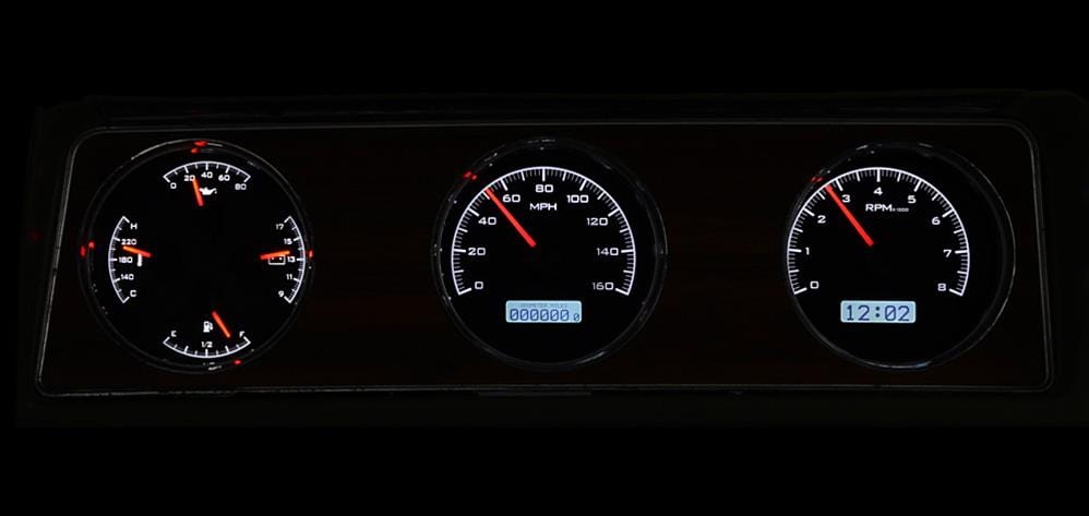 Dakota Digital Dakota Digital VHX Series Direct-Fit Analog Gauge Systems VHX-70O-CUT-K-W Autofit