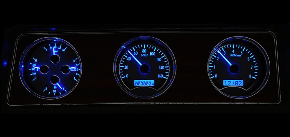 Dakota Digital Dakota Digital VHX Series Direct-Fit Analog Gauge Systems VHX-70O-CUT-S-B Autofit