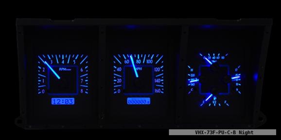 Dakota Digital Dakota Digital VHX Series Direct-Fit Analog Gauge Systems VHX-73F-PU-C-B Autofit