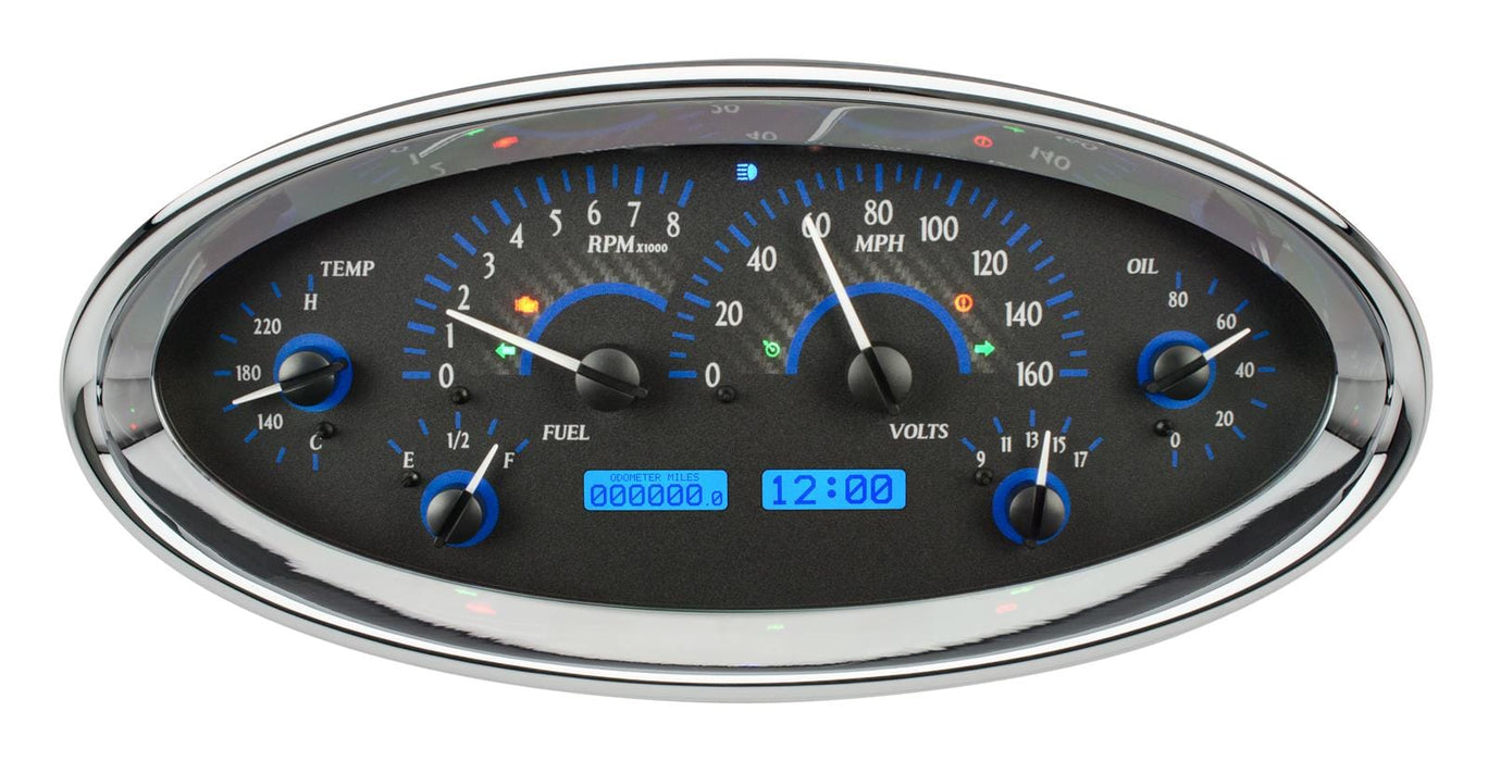 Dakota Digital Dakota Digital VHX Series Elliptical Analog Gauge Kits VHX-1017-C-B Autofit