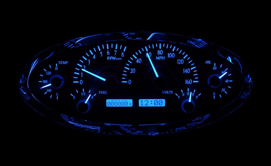 Dakota Digital Dakota Digital VHX Series Elliptical Analog Gauge Kits VHX-1017-C-B Autofit