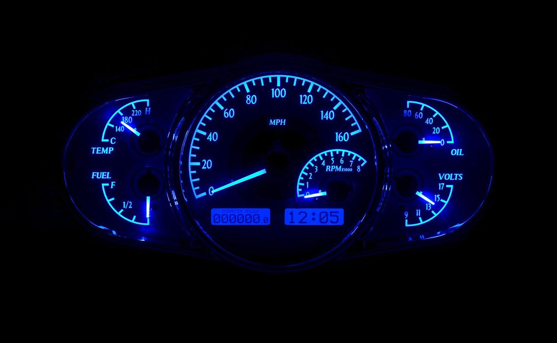 Dakota Digital Dakota Digital VHX Series Multi-Level Elliptical Analog Gauge Kits VHX-1016-C-B Autofit