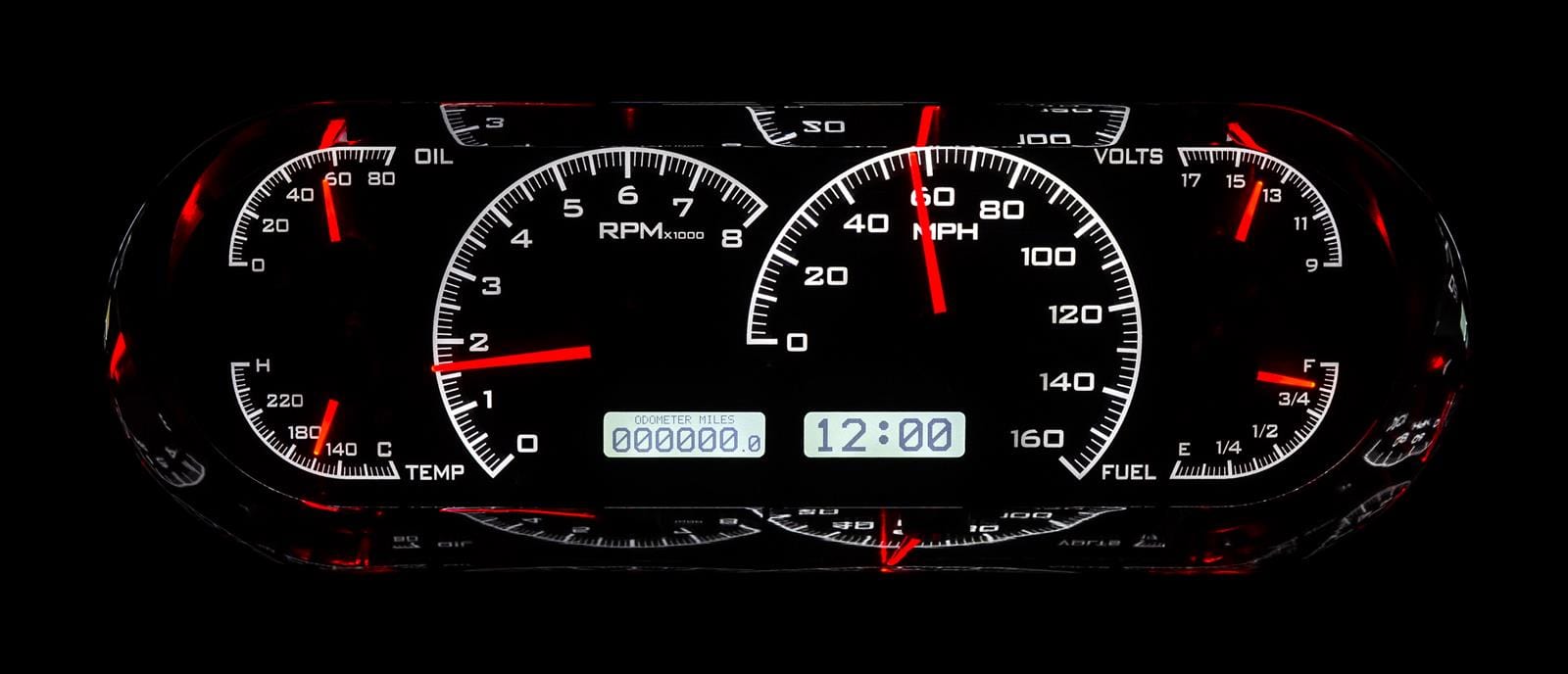 Dakota Digital Dakota Digital VHX Series Recessed Oval Analog Gauge Kits VHX-1018-K-W Autofit