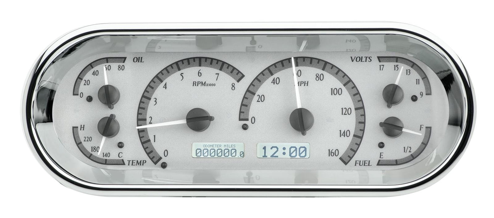 Dakota Digital Dakota Digital VHX Series Recessed Oval Analog Gauge Kits VHX-1018-S-W Autofit