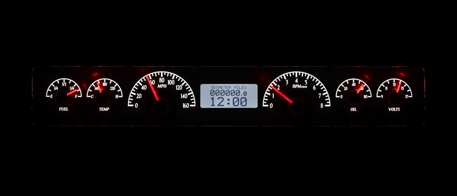 Dakota Digital Dakota Digital VHX Series Universal Rectangle Analog Gauge Kits VHX-1023-S-W Autofit