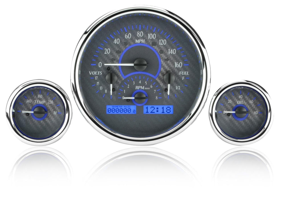 Dakota Digital Dakota Digital VHX Series Universal Round Analog Gauge Kits VHX-1013-C-B Autofit