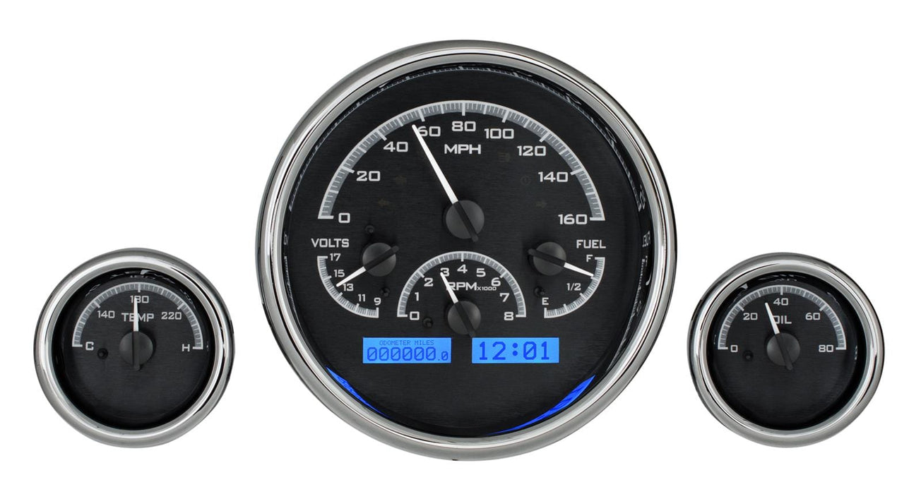 Dakota Digital Dakota Digital VHX Series Universal Round Analog Gauge Kits VHX-1013-K-B Autofit