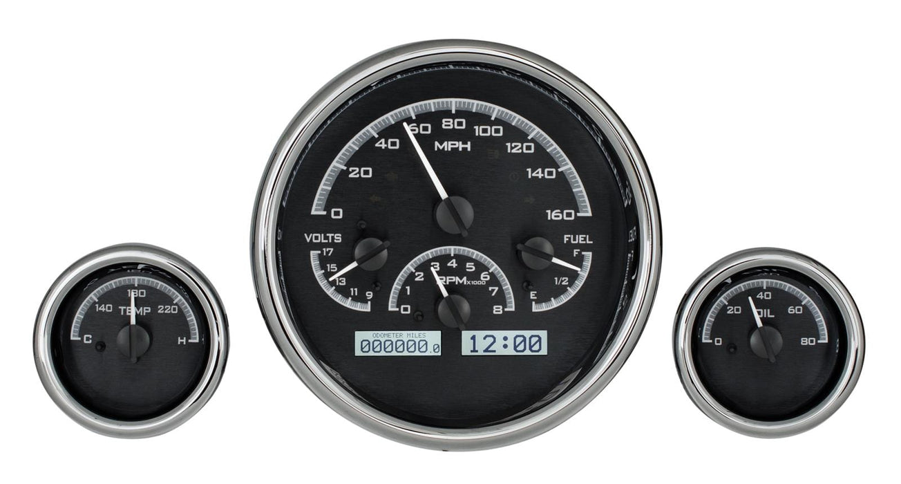 Dakota Digital Dakota Digital VHX Series Universal Round Analog Gauge Kits VHX-1013-K-W Autofit