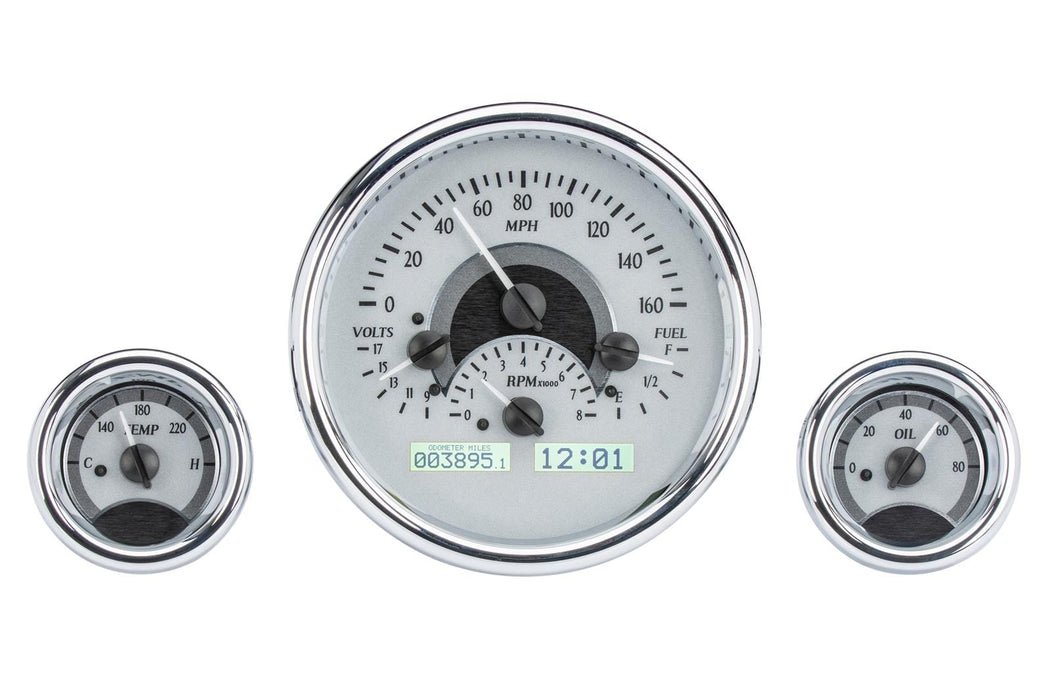 Dakota Digital Dakota Digital VHX Series Universal Round Analog Gauge Kits VHX-1013-S-W Autofit