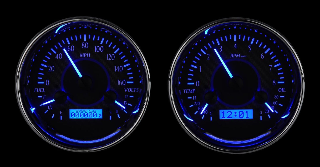Dakota Digital Dakota Digital VHX Series Universal Round Analog Gauge Kits VHX-1014-C-B Autofit