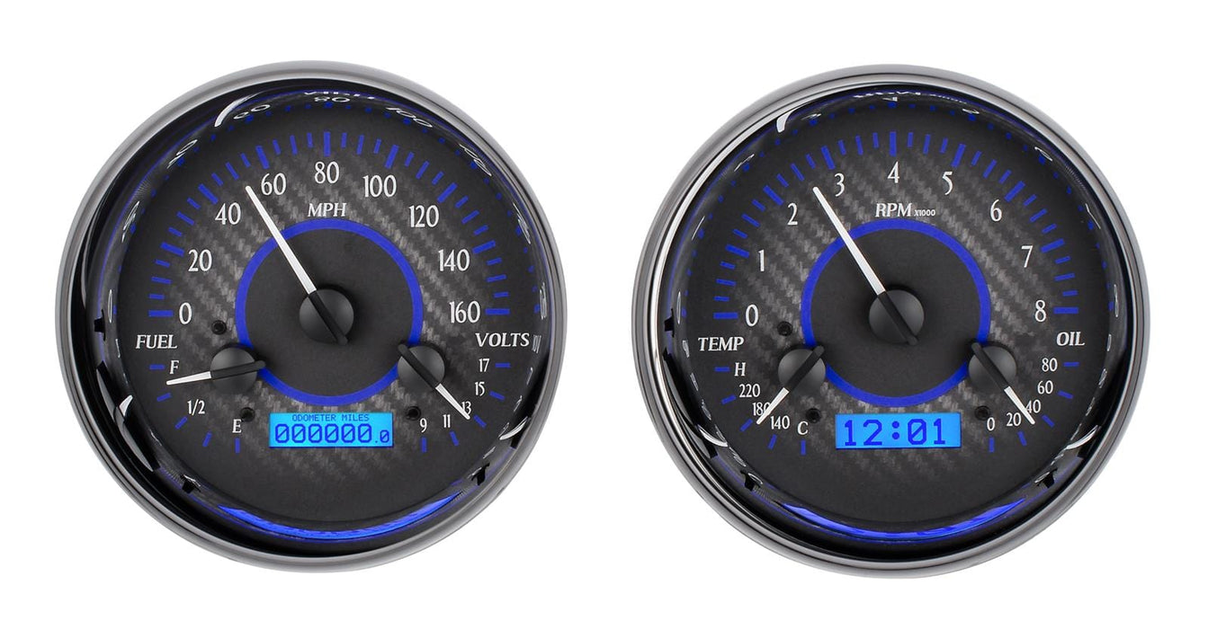 Dakota Digital Dakota Digital VHX Series Universal Round Analog Gauge Kits VHX-1014-C-B Autofit