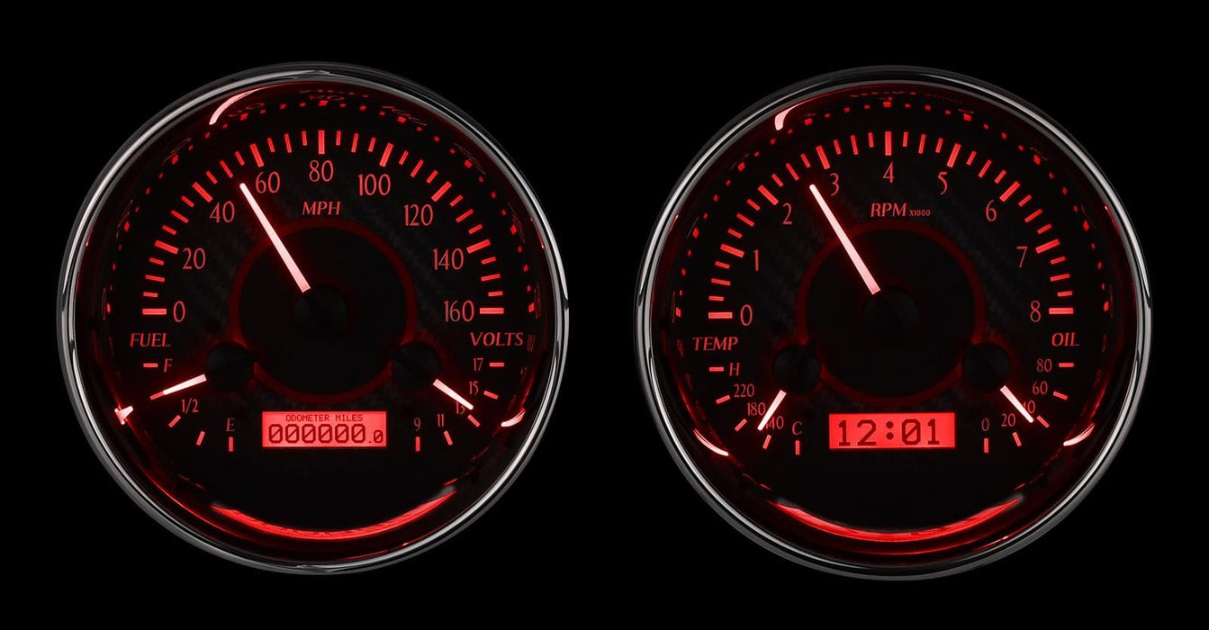 Dakota Digital Dakota Digital VHX Series Universal Round Analog Gauge Kits VHX-1014-C-R Autofit