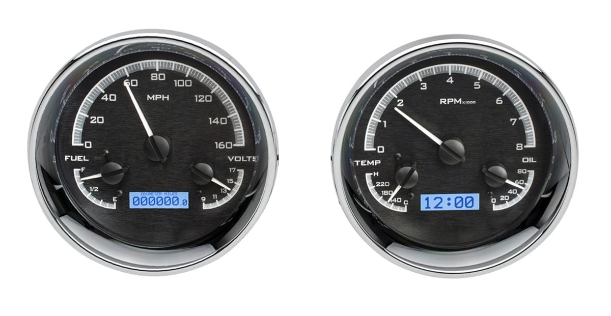 Dakota Digital Dakota Digital VHX Series Universal Round Analog Gauge Kits VHX-1014-K-B Autofit