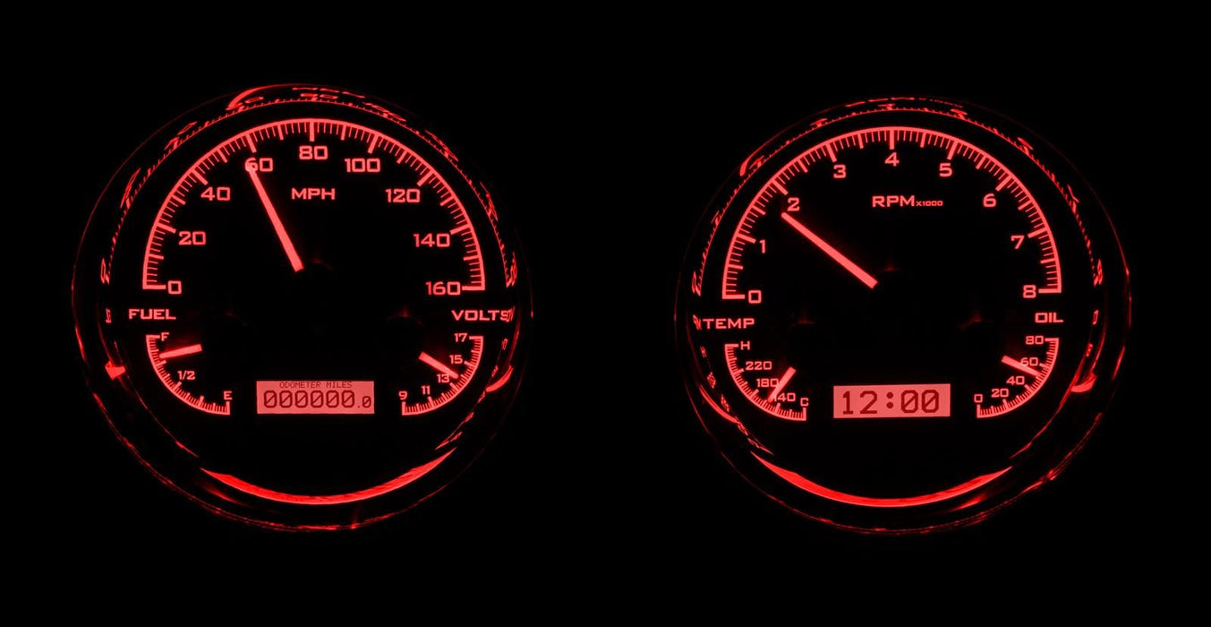 Dakota Digital Dakota Digital VHX Series Universal Round Analog Gauge Kits VHX-1014-K-R Autofit