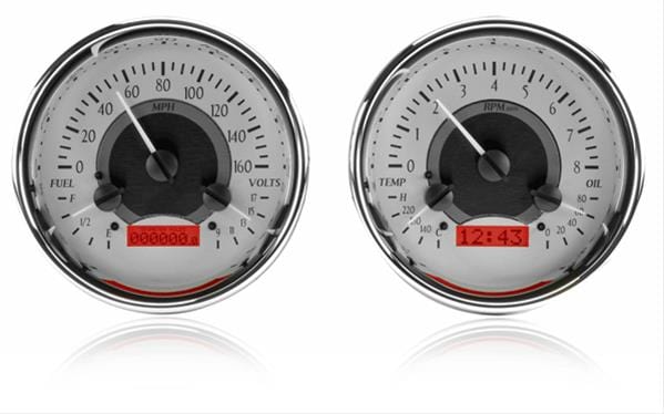 Dakota Digital Dakota Digital VHX Series Universal Round Analog Gauge Kits VHX-1014-S-W Autofit