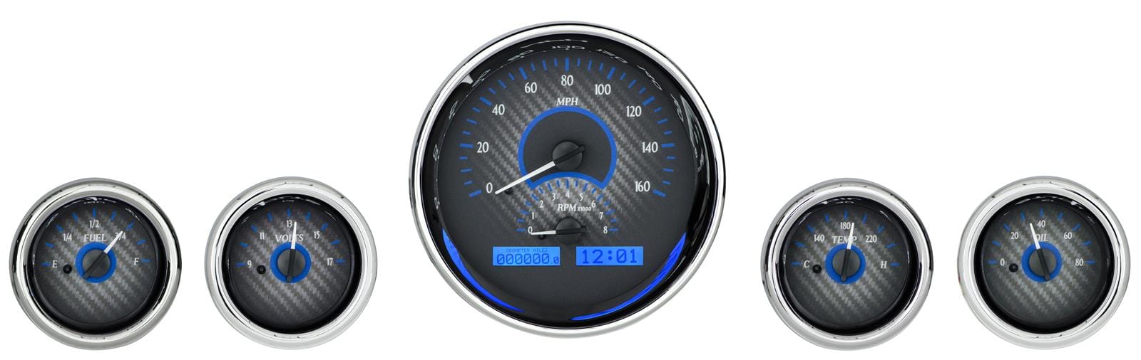 Dakota Digital Dakota Digital VHX Series Universal Round Analog Gauge Kits VHX-1015-C-B Autofit