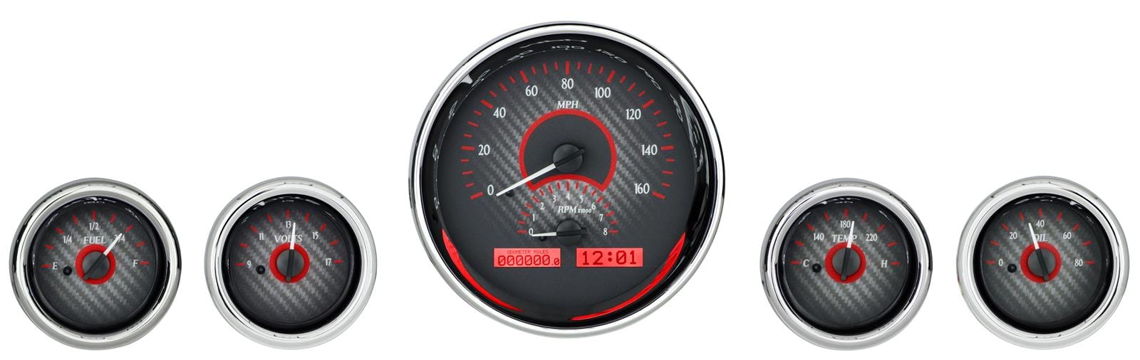 Dakota Digital Dakota Digital VHX Series Universal Round Analog Gauge Kits VHX-1015-C-R Autofit