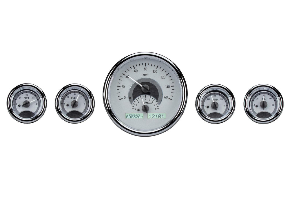 Dakota Digital Dakota Digital VHX Series Universal Round Analog Gauge Kits VHX-1015-S-W Autofit