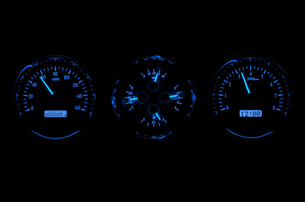Dakota Digital Dakota Digital VHX Series Universal Round Analog Gauge Kits VHX-1020-S-B Autofit
