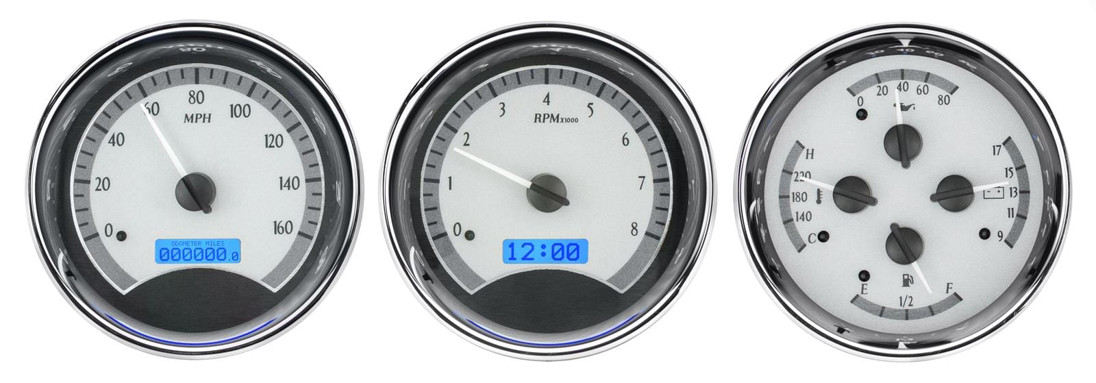 Dakota Digital Dakota Digital VHX Series Universal Round Analog Gauge Kits VHX-1020-S-B Autofit