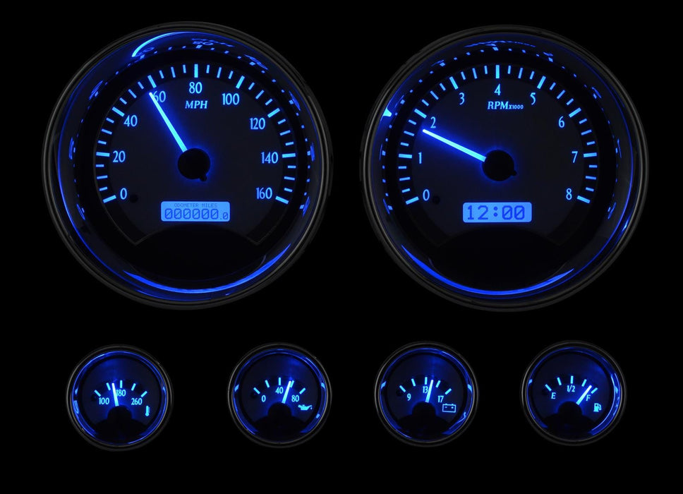 Dakota Digital Dakota Digital VHX Series Universal Round Analog Gauge Kits VHX-1024-S-B Autofit