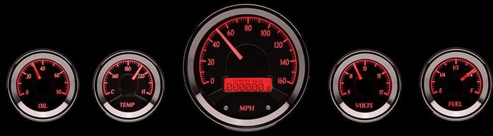 Dakota Digital Dakota Digital VHX Series Universal Round Analog Gauge Kits VHX-1050-S-R Autofit