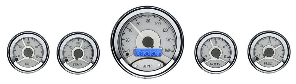 Dakota Digital Dakota Digital VHX Series Universal Round Analog Gauge Kits VHX-1050-S-W Autofit