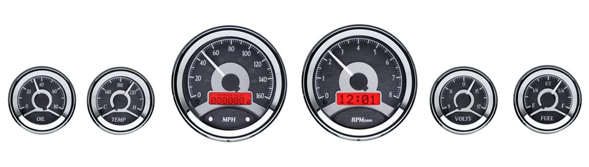 Dakota Digital Dakota Digital VHX Series Universal Round Analog Gauge Kits VHX-1060-K-R Autofit
