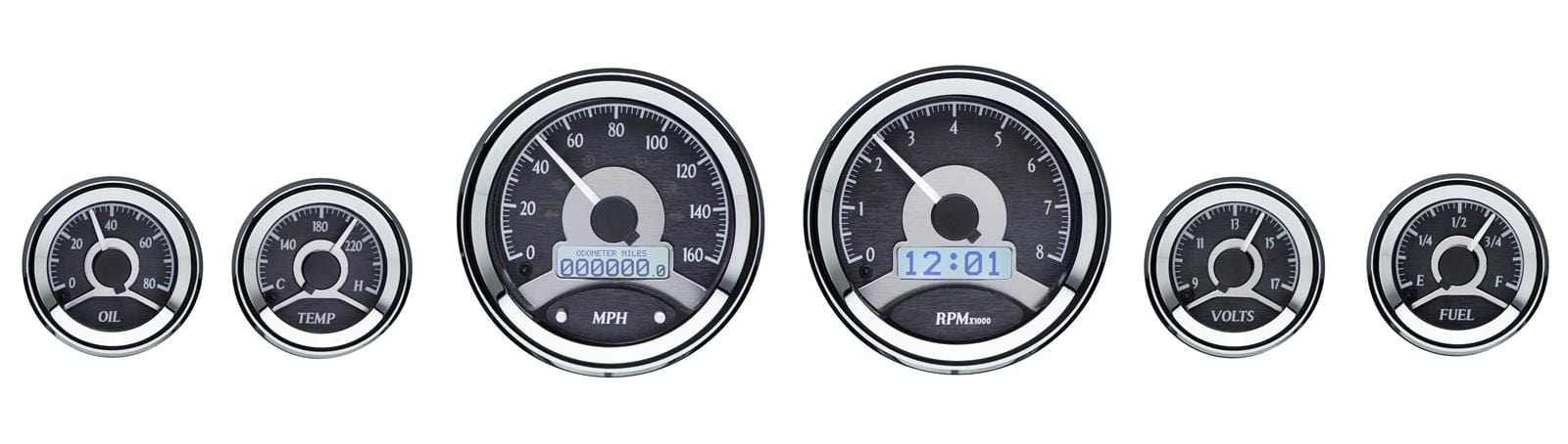 Dakota Digital Dakota Digital VHX Series Universal Round Analog Gauge Kits VHX-1060-K-W Autofit