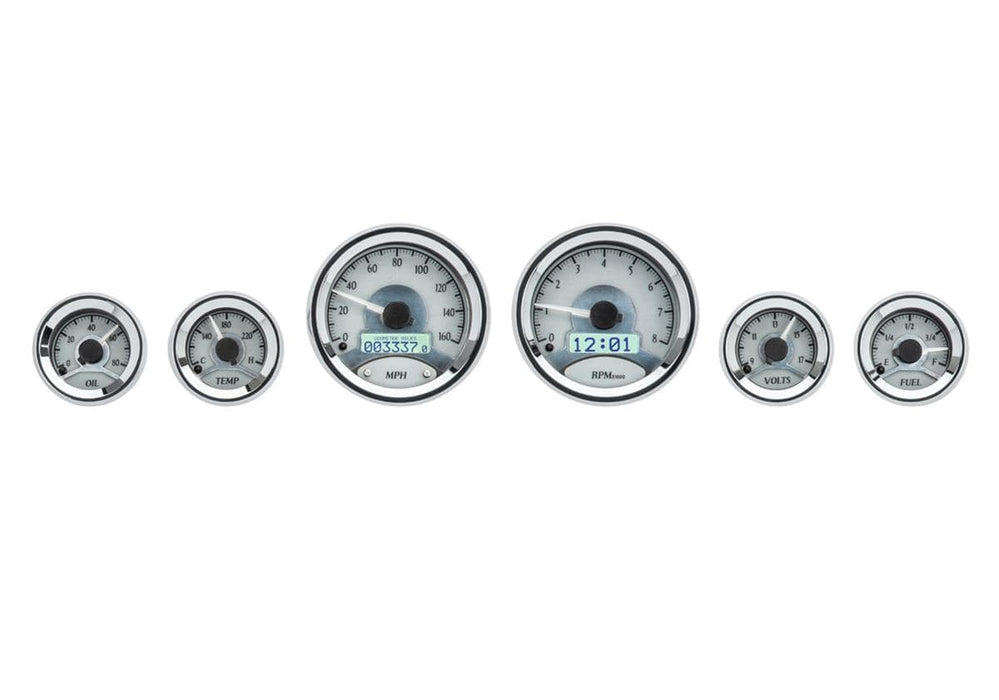 Dakota Digital Dakota Digital VHX Series Universal Round Analog Gauge Kits VHX-1060-S-W Autofit