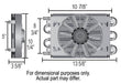 DERALE -6AN Inlets. 13-5/8" L x 10-1/4" H x 3-5/8" W Derale Dyno-Cool 8 Pass Remote Mount Cooler with Fan DP12732 Autofit