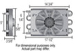 DERALE -6AN Inlets. 17-1/2" L x 7-5/8" H x 3-3/4" W Derale Dyno-Cool 6 Pass Remote Mount Cooler with Fan DP12731 Autofit