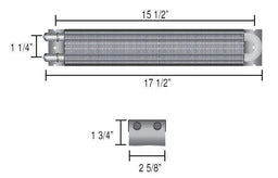 DERALE -6AN Inlets. 17-3/4" L x 2-1/2" W x 1-3/4" H Derale Frame Rail Fluid Cooler DP13221 Autofit