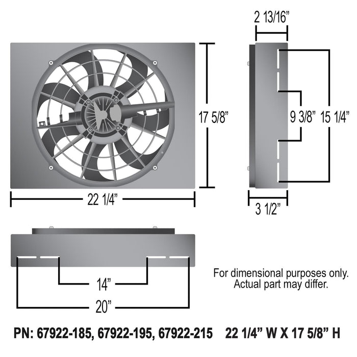 Derale Cooling Products Derale Electric Fan Brushless Powerpacks 67922-185 Autofit