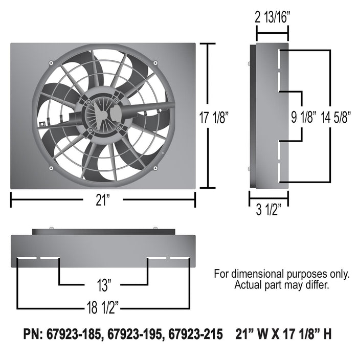 Derale Cooling Products Derale Electric Fan Brushless Powerpacks 67923-195 Autofit
