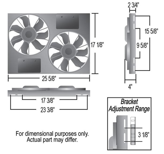Derale Cooling Products Derale High-Output Dual RAD Fan and Shroud Kits 16826 Autofit