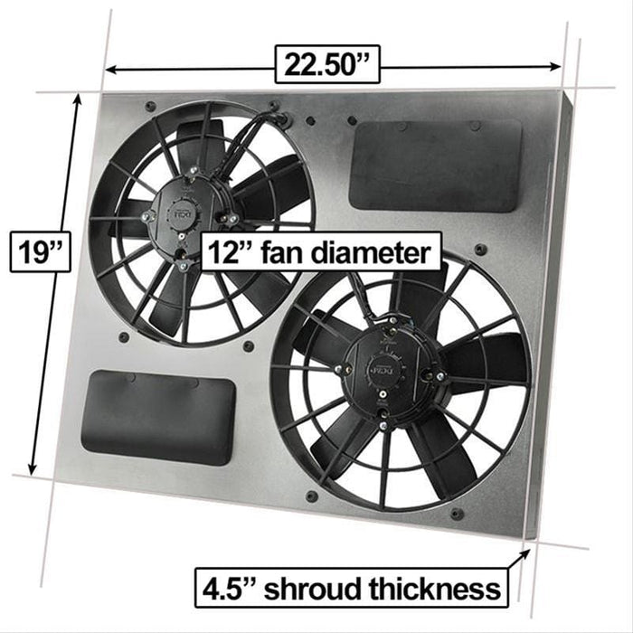 Derale Cooling Products Derale High-Output Dual RAD Fan and Shroud Kits 16830 Autofit